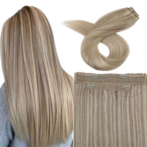 Invisible Halo Human Hair Extensions Highlights Secret Wire Real Human Hair — Sunnyhair