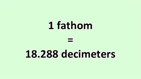 Convert Fathom To Decimeter Excelnotes