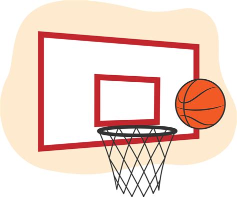 Clip Art Basketball Hoop And Board Hand Drawn Vector Illustration