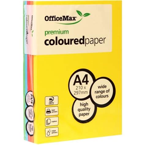 Officemax A4 80gsm Assorted Intense Colours Premium Copy Paper Pack Of