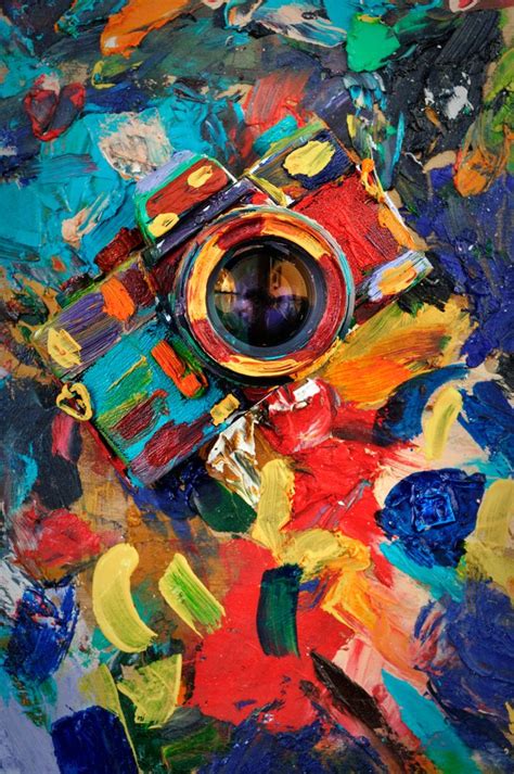 Oil Paint Retro Camera Art Print By Laika In Cosmos Camera Drawing Art Camera Art Painting