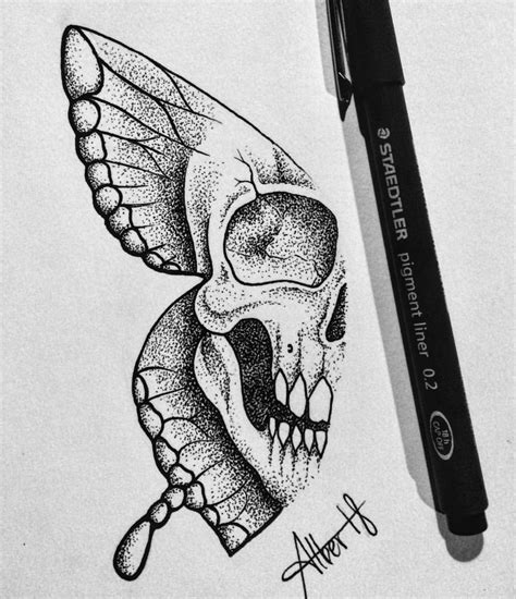 Pin By Crazy On M ️ Stippling Art Skull Art Drawing Tattoo Drawings