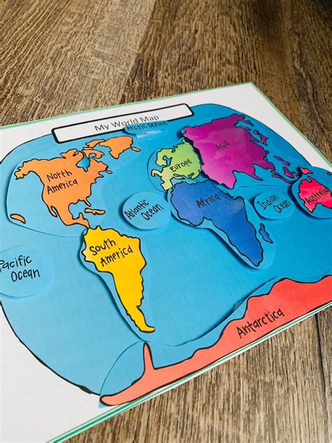 Continent World Map Learning Game Map Of The World Continent Etsy