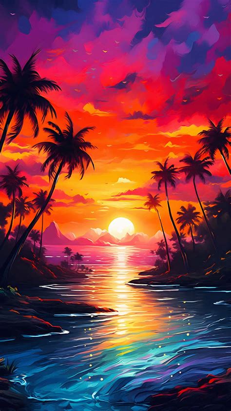 Sunset Palm Beach Iphone Wallpaper Hd Iphone Wallpapers