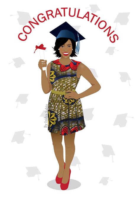 Afrocentric Card Graduation Card For Black Women Congratulations On