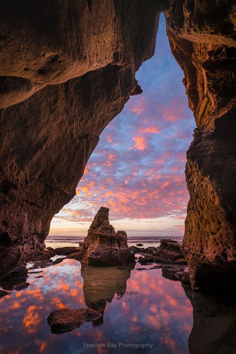 Sea Cave Sunset Cliffs Stephen Bay Photography