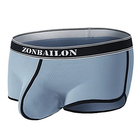 Zonbailon Mens Sexy Briefs Boxer Underwear Men Bulge Enhancing Trunks Big Ball Pouch Short Leg