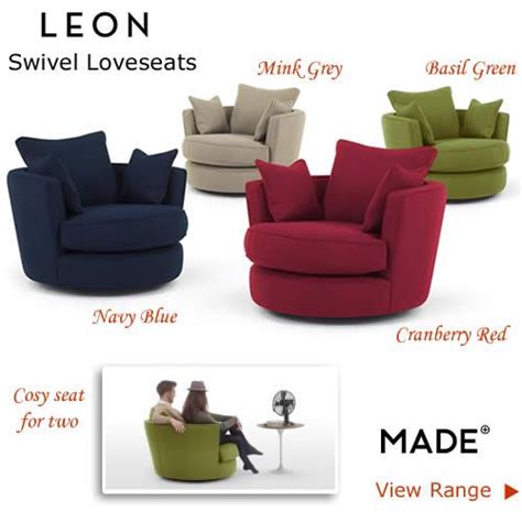Can't see the legs you've chosen? Wide Fabric Loveseats Round Swivel Chairs Green Red Blue ...