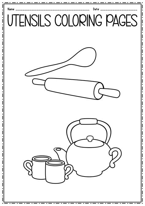 9 Kitchen Utensils Worksheet For Kids Free Pdf At