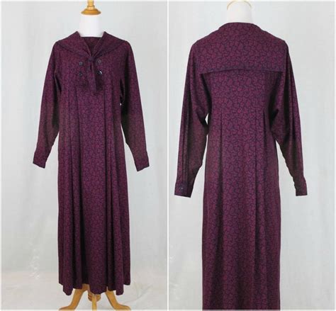 Vintage Laura Ashley Edwardian Wool Blend Flannel Sailor Dress Etsy
