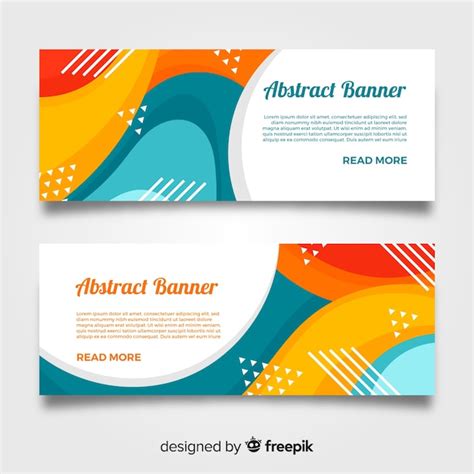Free Vector Banners With Colorful Wavy Shapes