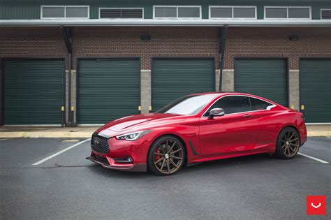 Visual Styling Tweaks And Classy Vossen Rims On Red Infiniti Q60