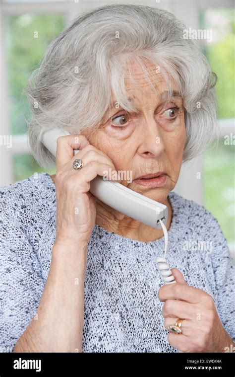 Senior Woman Worried Hi Res Stock Photography And Images Alamy