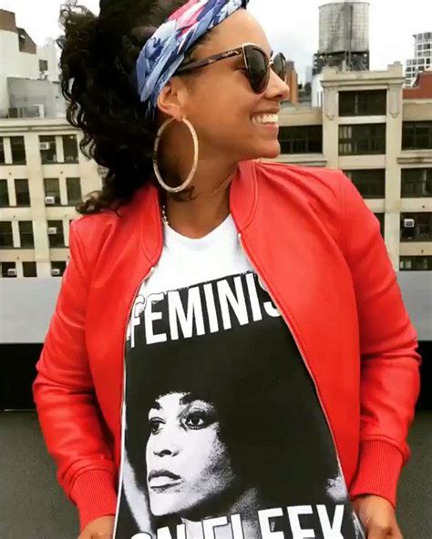 Alicia Keys Feminist Angela Davis Fashion Red Leather Jacket Angela