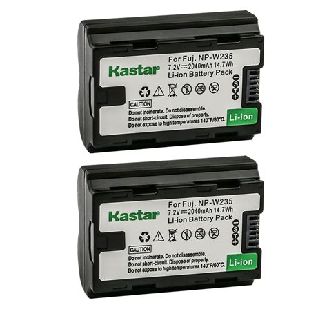 kastar 2 pack battery replacement for fujifilm np w235 npw235 rechargeable lithium ion battery