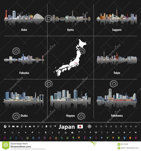 Japanese Map With Largest Japan City Skylines Navigation Location And