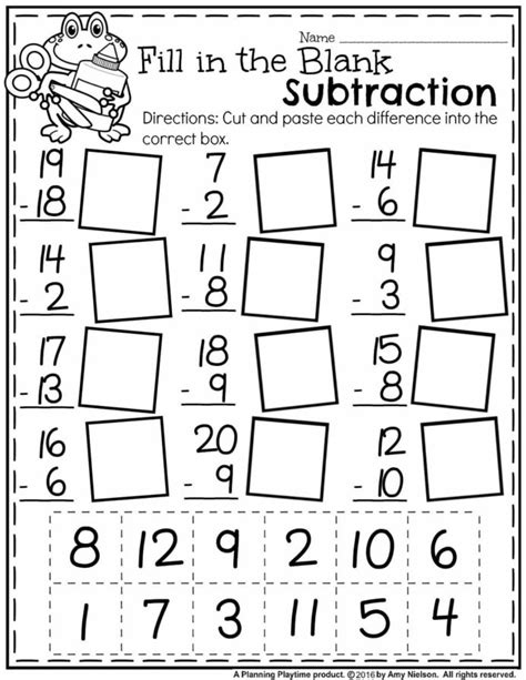 1st grade math worksheets on addition (add one to other numbers, adding double digit numbers, addition with carrying etc), subtraction (subtraction word problems, subtraction of small numbers, subtracting double digits etc), numbers (number lines, ordering numbers, comparing numbers, ordinal. Free Math Worksheets First Grade Subtraction Single Digit ...