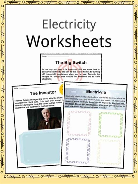 Electricity Curriculum Facts And Worksheets For Kids
