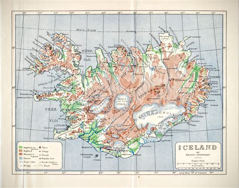 Old Icelandic Map From A Book Published 1946 Map Vintage World Maps