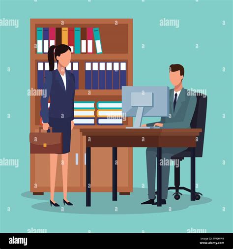Business People At Office Stock Vector Image And Art Alamy