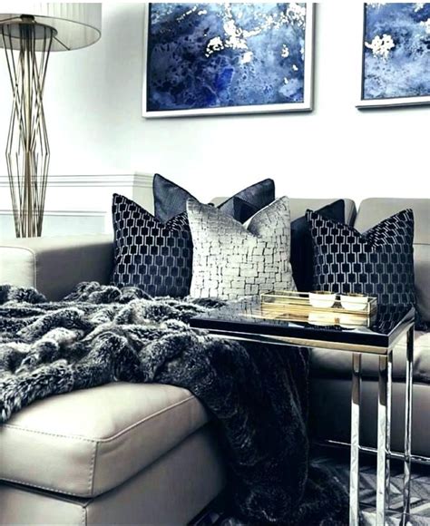 Navy Blue And Silver Black White Gold Living Room Silver Living