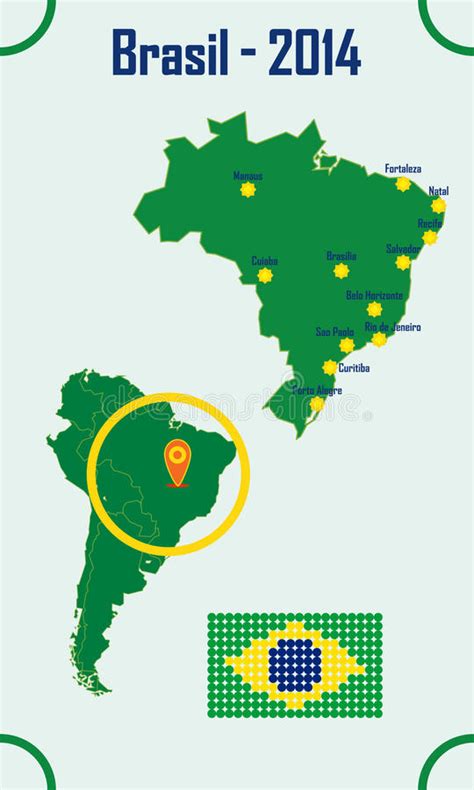 Brasilien In Infographic Karte Redaktionelles Stockbild Illustration