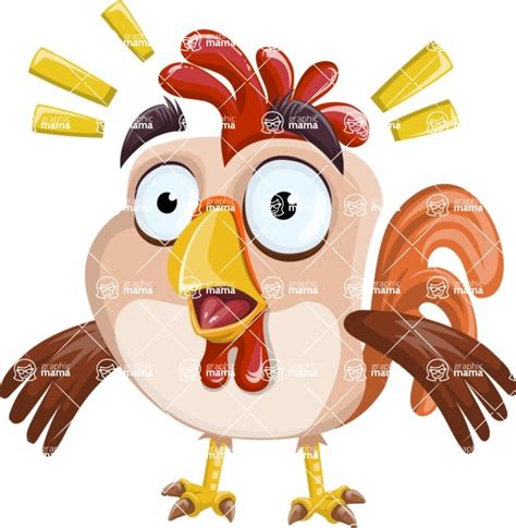 Rooster Cartoon Vector Character Aka Mr Cock A Doodle Doo Shocked Graphicmama