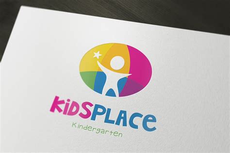 Kids Kindergarten Logo Creative Logo Templates Creative Market