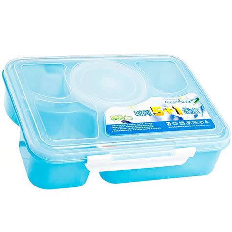 5 Grids Healthy Plastic Food Container Portable Lunch Box With Spoon