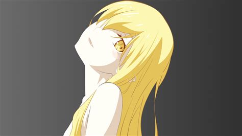 Long Hair Blonde Face Hair Over One Eye Anime Anime Girls Oshino