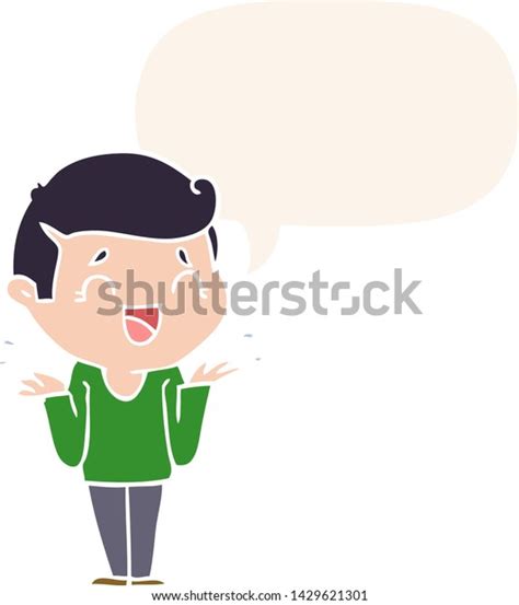 Cartoon Laughing Confused Man Speech Bubble Stock Vector Royalty Free