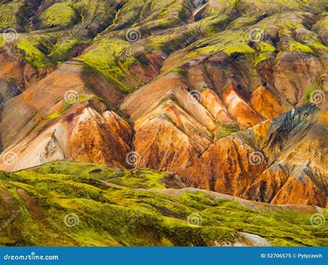 Landmannalaugar Colorful Rainbow Mountains Stock Image Image Of