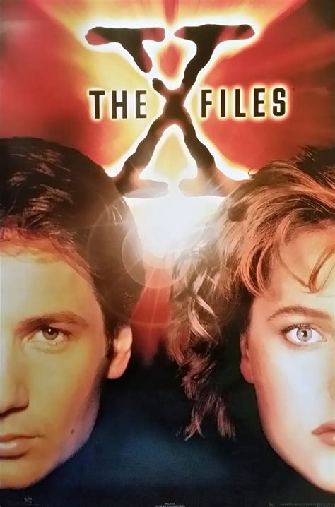 The X Files Tv Show Poster Print Promo Orange Mulder And Scully