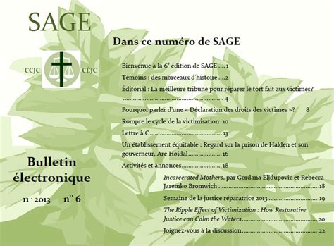 SAGE No.6 is now available in french - CCJC