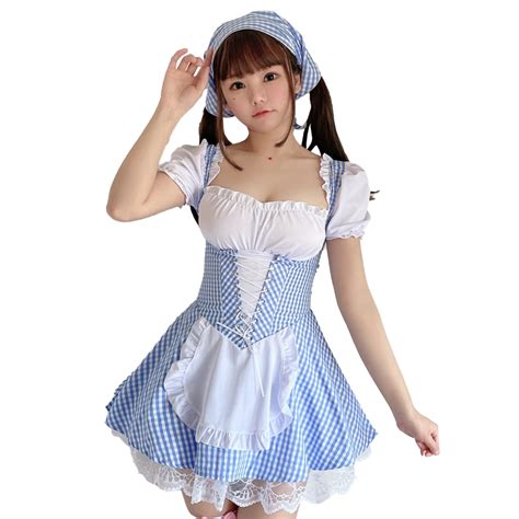 [usd 8 35] Japanese Uniform Seductive Sexy Cute Maid Costume Cookie Cosplay Costume Maid Large