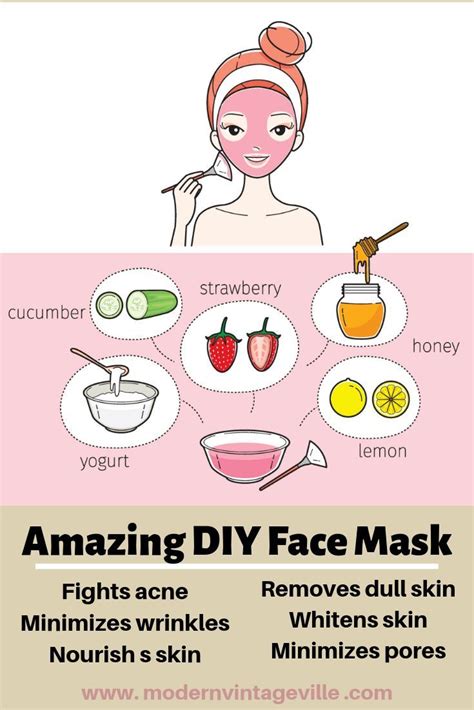 Simple DIY Face Masks For Healthy Glowing Skin Easy Face Mask Diy Homemade Face Homemade