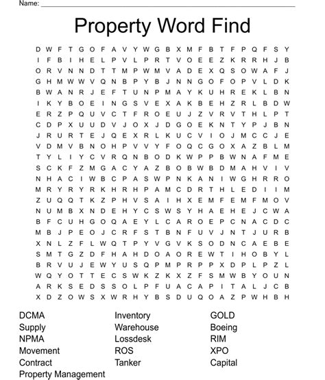 Property Word Find Word Search Wordmint