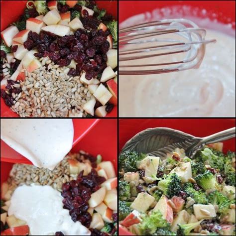 Step 2 combine broccoli, apple, almonds, carrots, red onion, and cranberries in a separate bowl. Broccoli Apple Salad....Made the dressing with only the ...