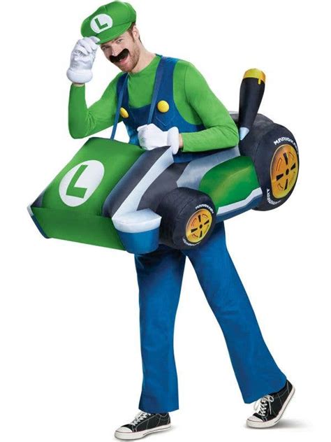 Inflatable Luigi Kart Costume Super Mario Costume For Adults