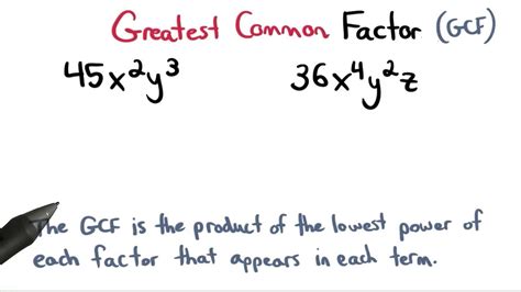 Greatest Common Factor With Variables Visualizing Algebra Youtube