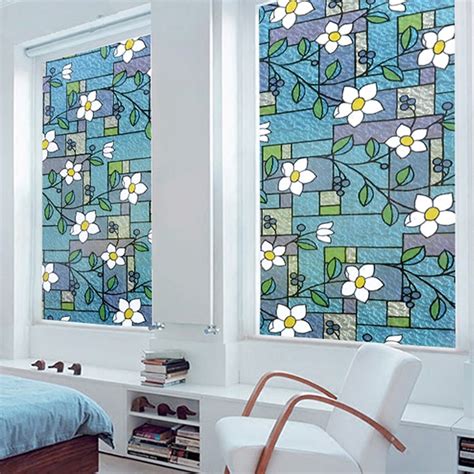 Decorative Privacies Window Film Frosted Stained Glass Window Film