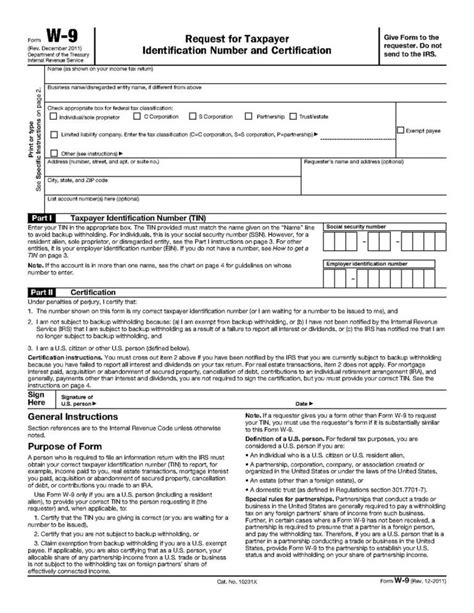 W9 Federal Withholding Form Printable W9 Form 2023 Updated Version