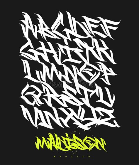 Marker Graffiti Font Handwritten Typography Vector Illustration Stock