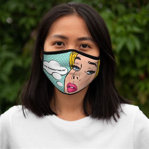 Custom Text Face Mask Pop Art Face Mask Retro Face Mask Etsy