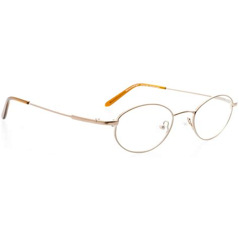 optical eyewear oval shape metal full rim frame prescription eyeglasses rx pale copper
