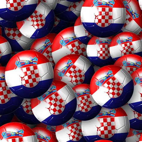 Croatia Soccer Balls Pattern Crew