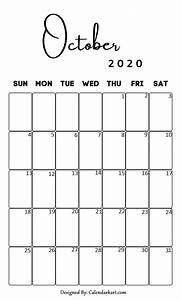 October 2020 Portrait Calendar Printable Calendar Template Free