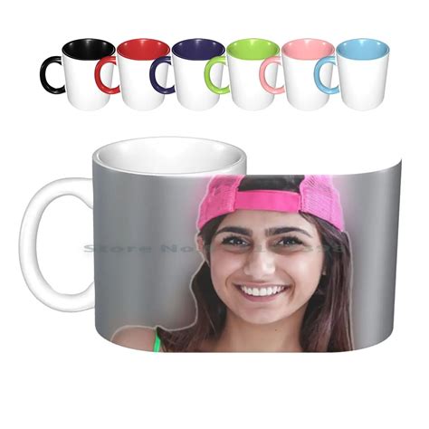 Mia Khalifa Big Boobs Pink Baseball Cap Ceramic Mugs Coffee Cups Milk