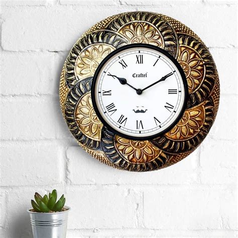 12 Antique Brass Metal Decorative Wall Clock Craftel 3060418