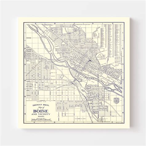 Vintage Map of Boise, Idaho 1920 by Ted's Vintage Art